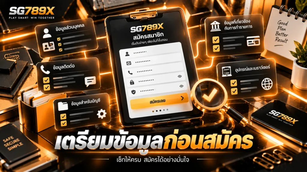 สมัคร SG789x ต้องใช้อะไรบ้าง