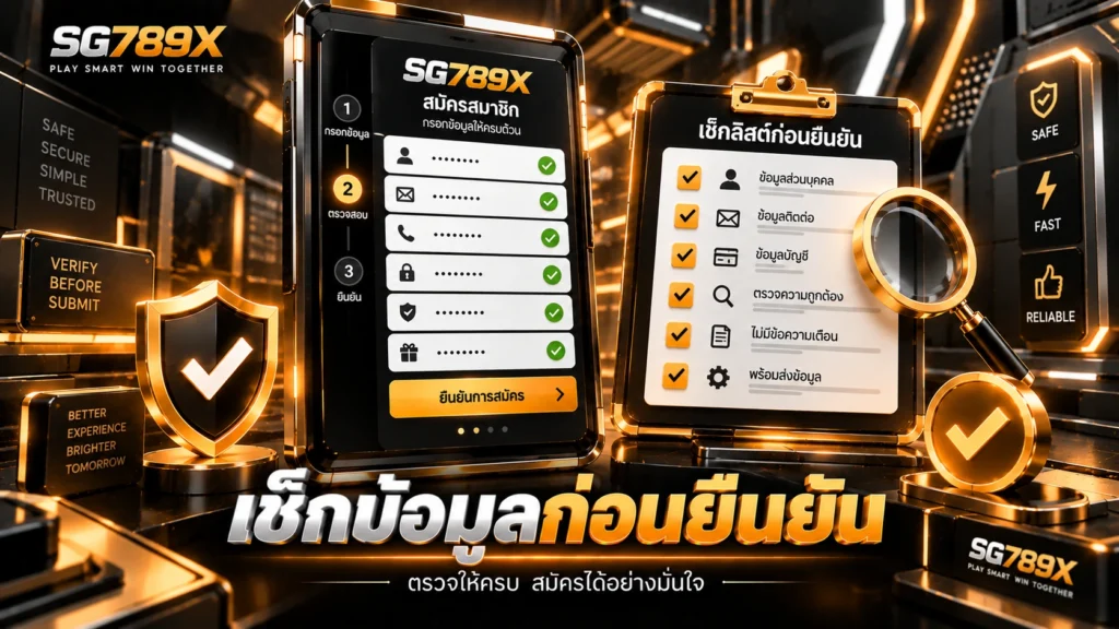สมัคร SG789x ต้องใช้อะไรบ้าง