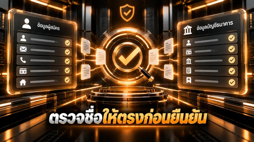 ชื่อสมัคร SG789x ต้องตรงกับบัญชีธนาคารไหม